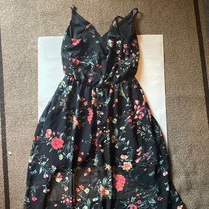 Long Black Floral Dress